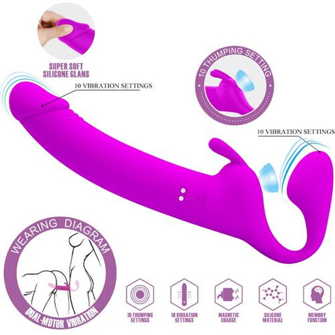 Zanini Strapless Strap-On com Vibração Dupla e 10 Modos — imagem principal