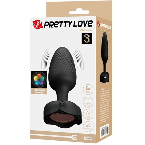 Pretty Love Osborn – Plug Anal LED com 10 Vibrações & Carregamento Magnético