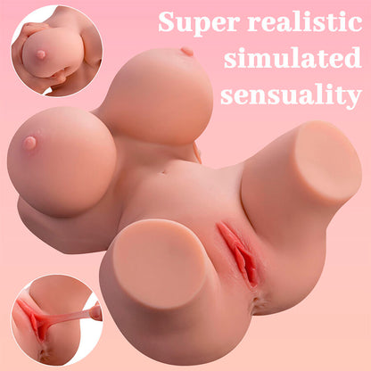 XSIE — Torso Realista Frieda com Vagina & Ânus, Vibração + Impulso Automático (36 cm)