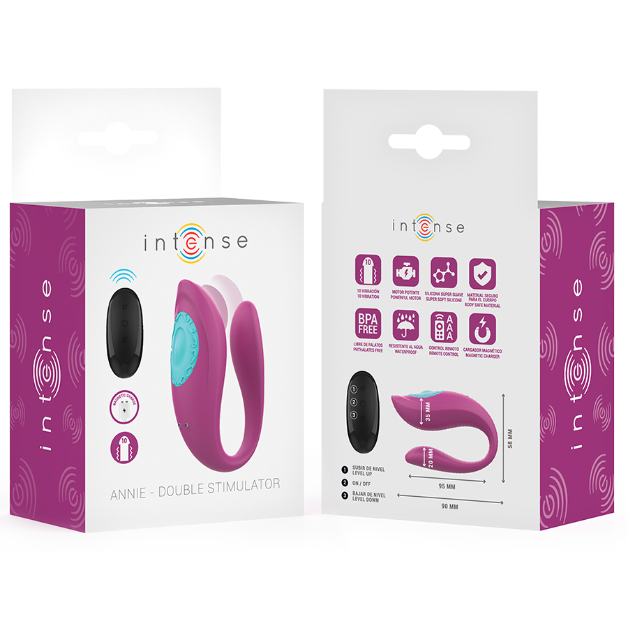 Intense Annie — Vibrador em U com Comando Remoto, Roxo — imagem 8
