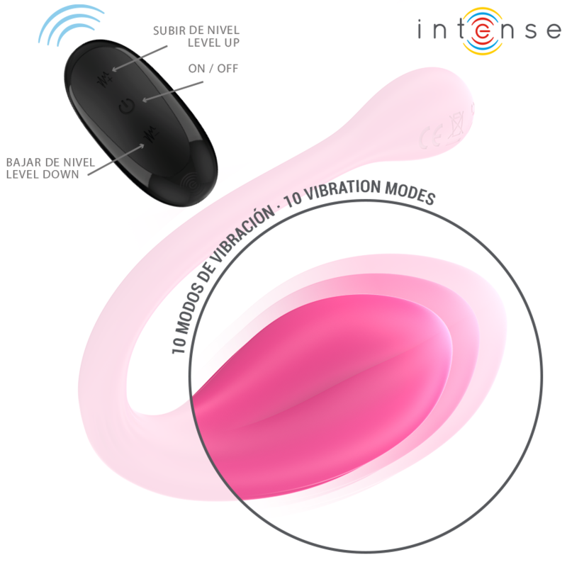 Intense Janice — Vibrador em U com Comando Remoto, Rosa — imagem 4