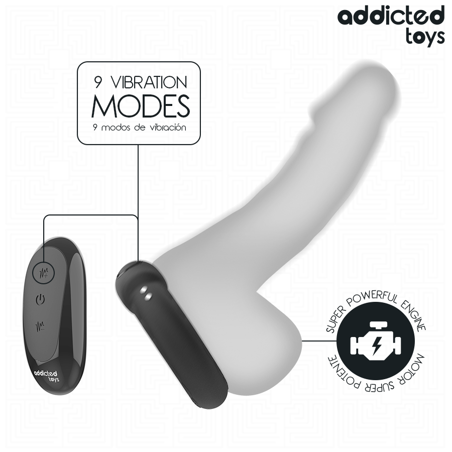 Anel Peniano Vibratório com Aquecimento e Controlo Remoto — Addicted Toys