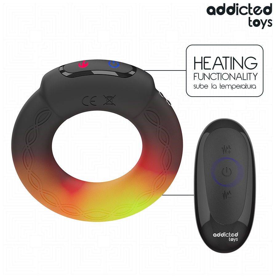 Anel Peniano Vibratório com Aquecimento e Controlo Remoto — Addicted Toys