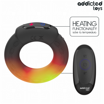 Addicted Toys Anel Peniano Vibratório com Aquecimento e Controlo Remoto
