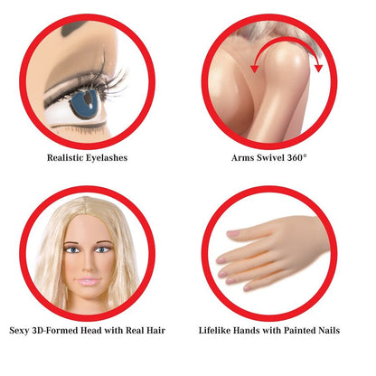 Extreme Dollz — Inflatable Doll Hannah Harper with Removable Fanta Flesh Pussy & Butt, 3D Head and Realistic Body