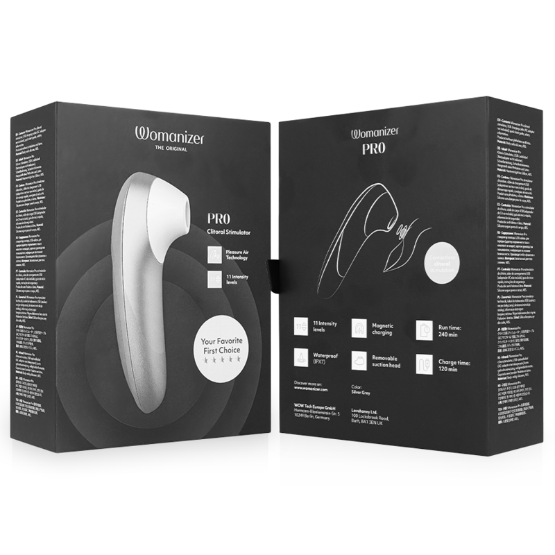 Pro — Estimulador Clitoriano — Womanizer — Cinzento-Prateado — vista 7