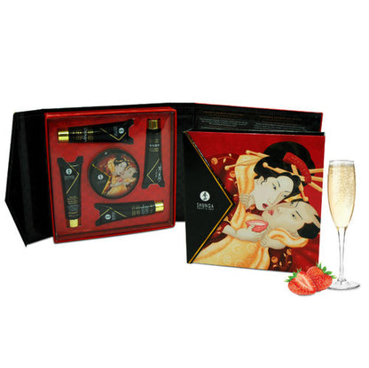 Shunga Geisha Secrets Morangos & Cava – Kit Erótico de Viagem 5 Produtos