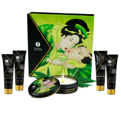 Shunga Secret Geisha Chá Verde – Kit Erótico de Viagem 5 Produtos
