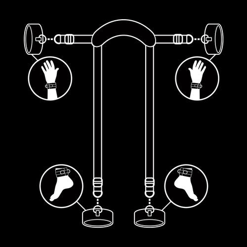 FETISH SUBMISSIVE — Conjunto Mestre com 4 Algemas Revestidas com Neoprene