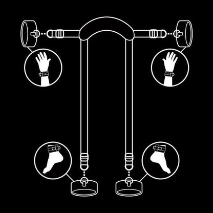 FETISH SUBMISSIVE — Conjunto Mestre com 4 Algemas Revestidas com Neoprene