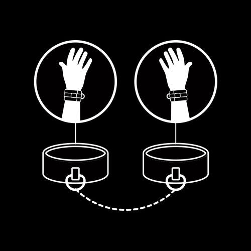 Fetish Submissive — Algemas de Couro Vegano com Forro de Neoprene