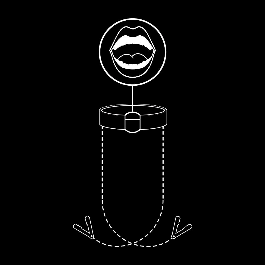 Fetish Submissive — Mordaça com Anel e Pinças para Mamilos — imagem 7