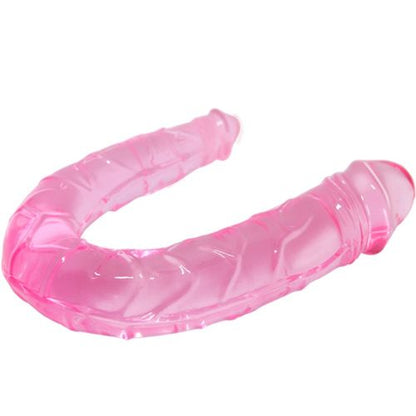 Baile — Dildo Duplo Rosa Translúcido 30,5 cm com Textura Realista