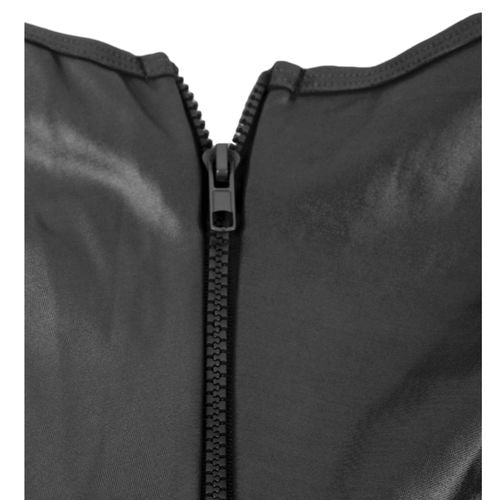 SUBBLIME – Teddy Fetish Peito Aberto com Tiras e Acabamento Preto Brilhante