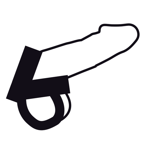 DARKNESS – Anel duplo em couro para pênis e testículos