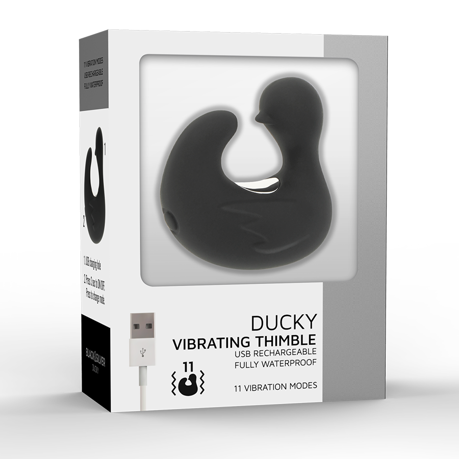 Black & Silver Duckymania — Vibrador de Dedo Recarregável — imagem 8