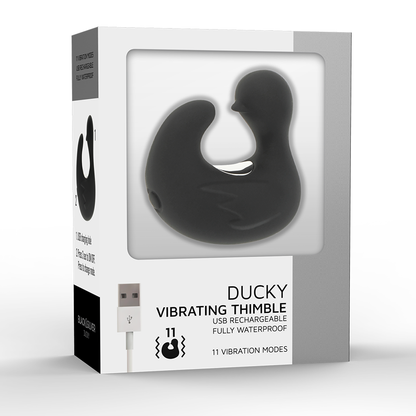 Black & Silver Duckymania — Vibrador de Dedo Recarregável — imagem 8