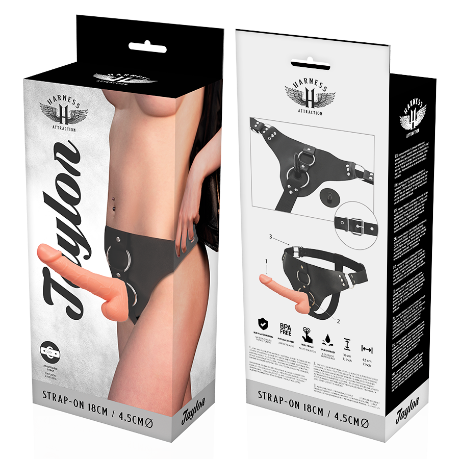 Harness Attraction Taylor Deluxe — Strap-On Realista de 18 cm — imagem 6