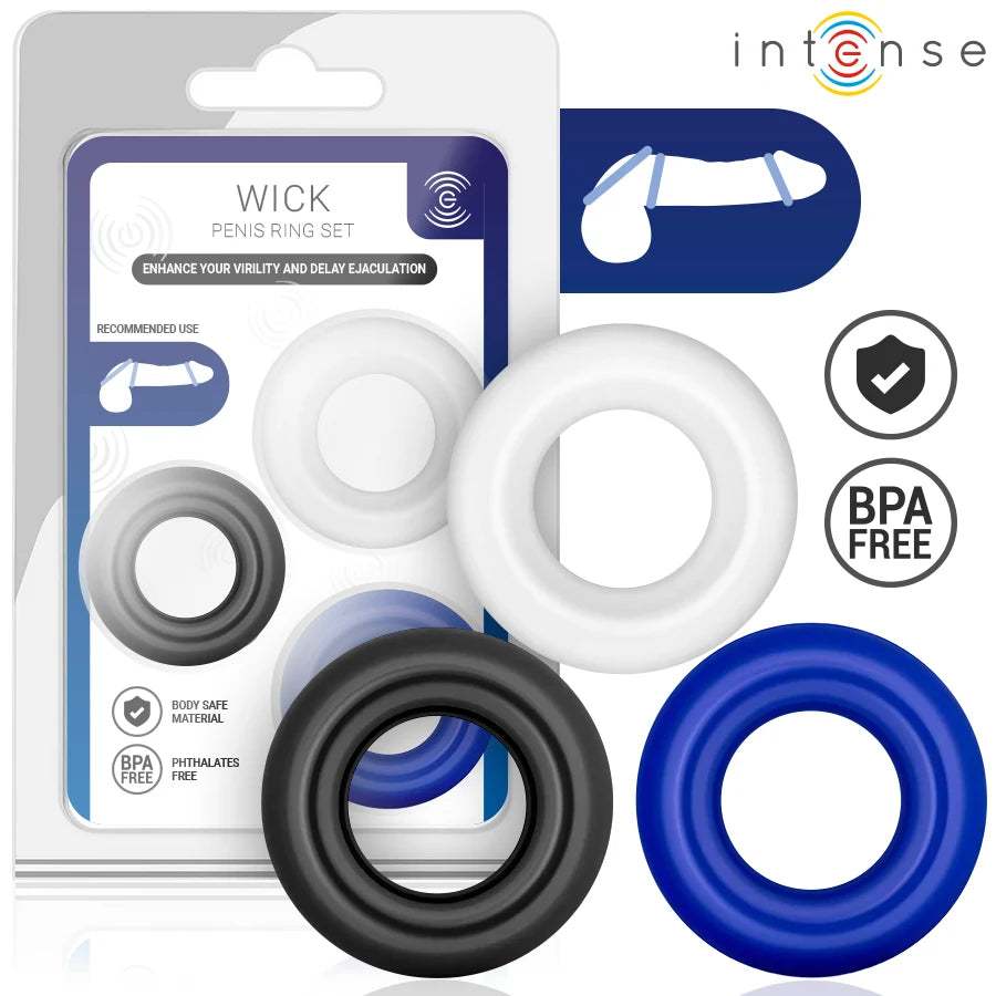 Anneaux Péniens Intense Wick — lot de 3 anneaux
