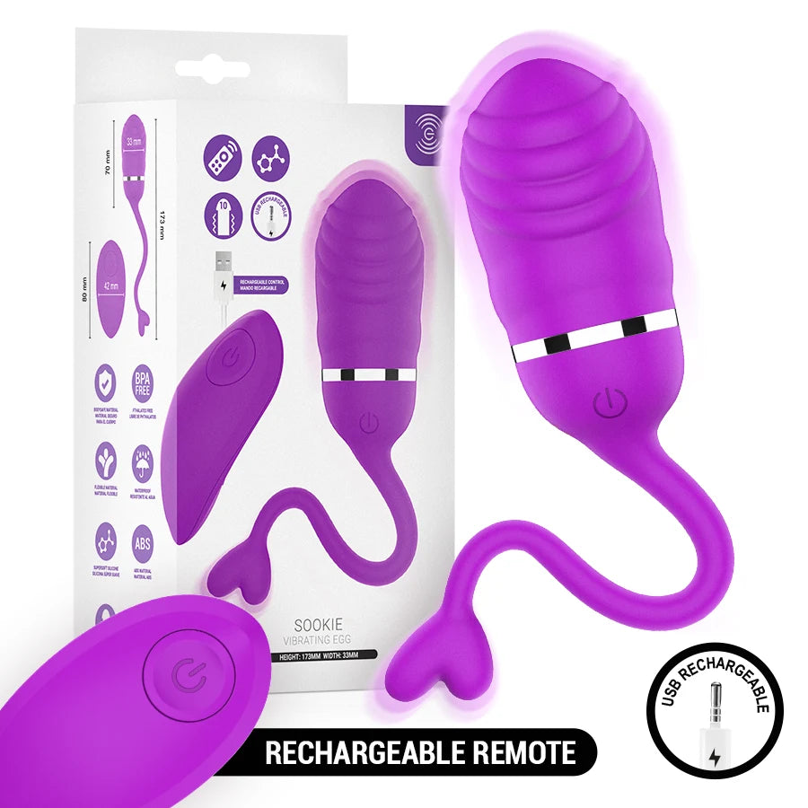 Ovo Vibratório Intense Sookie — ovo vibratório com comando e embalagem