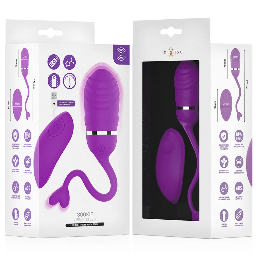 Ovo Vibratório Intense Sookie — frente e verso da embalagem