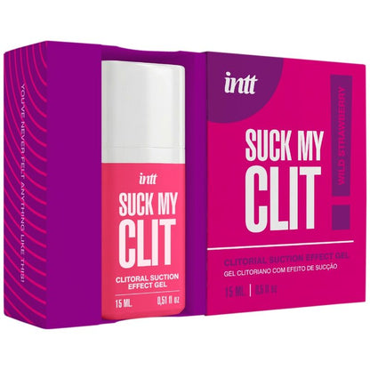 INTT Suck My Clit — Gel met zuigeffect en wilde-aardbeiensmaak, 15 ml
