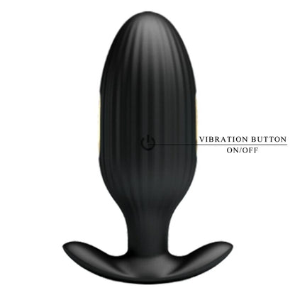 Jefferson — Plug anal noir avec application, vibration et E-Stim