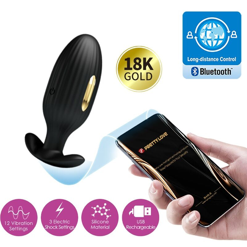 Jefferson — Plug Anal Preto com App, Vibração & E-Stim — vista adicional 7