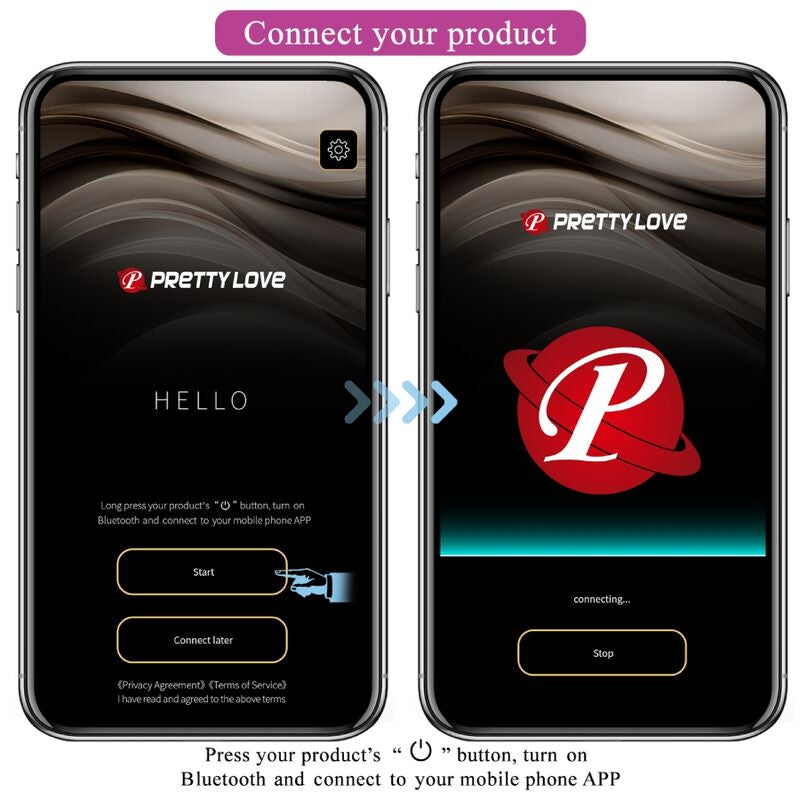 Jefferson — Plug anal noir avec application, vibration et E-Stim