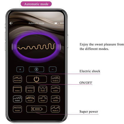 Jefferson Vibrations-Analdildo + Elektroschock mit App-Steuerung (Lila)