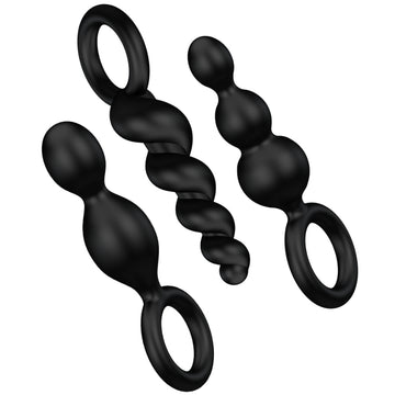 Kit de 3 Plugs Anais Tricolor em Silicone Líquido — Preto — vista adicional 2