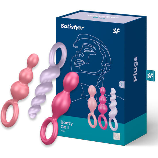 Set van 3 driekleurige anale plugs van vloeibare silicone