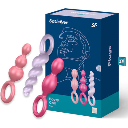 Set van 3 driekleurige anale plugs van vloeibare silicone