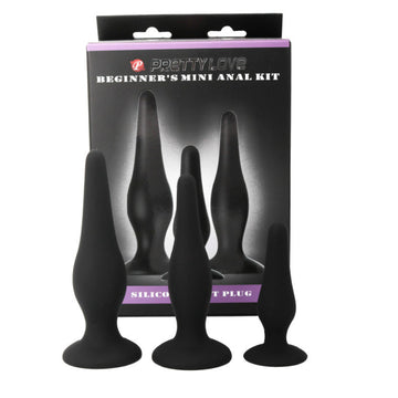 Kit de Iniciação Anal — Conjunto de 3 Plugs em Silicone com Ventosa — vista adicional 2