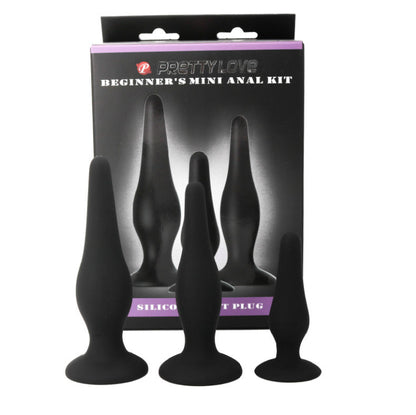 Kit de Iniciación Anal – Conjunto de 3 Plugs de Silicona con Ventosa