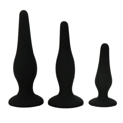 Kit de Iniciación Anal – Conjunto de 3 Plugs de Silicona con Ventosa