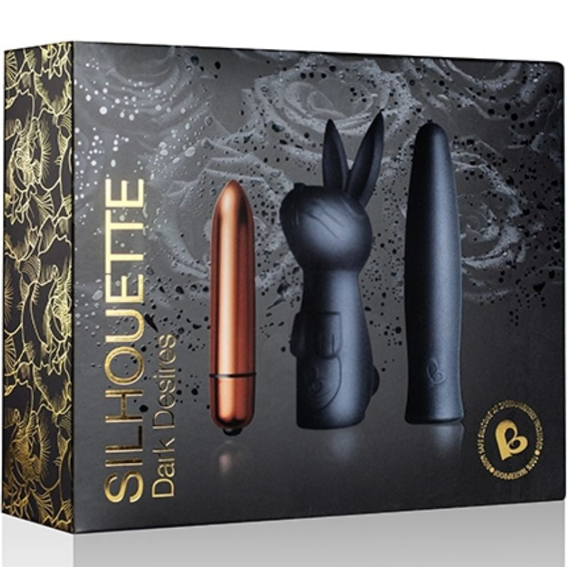 Dark Desire vibratorset met bulletvibrator en rabbit