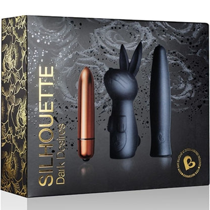 Dark Desire vibratorset met bulletvibrator en rabbit