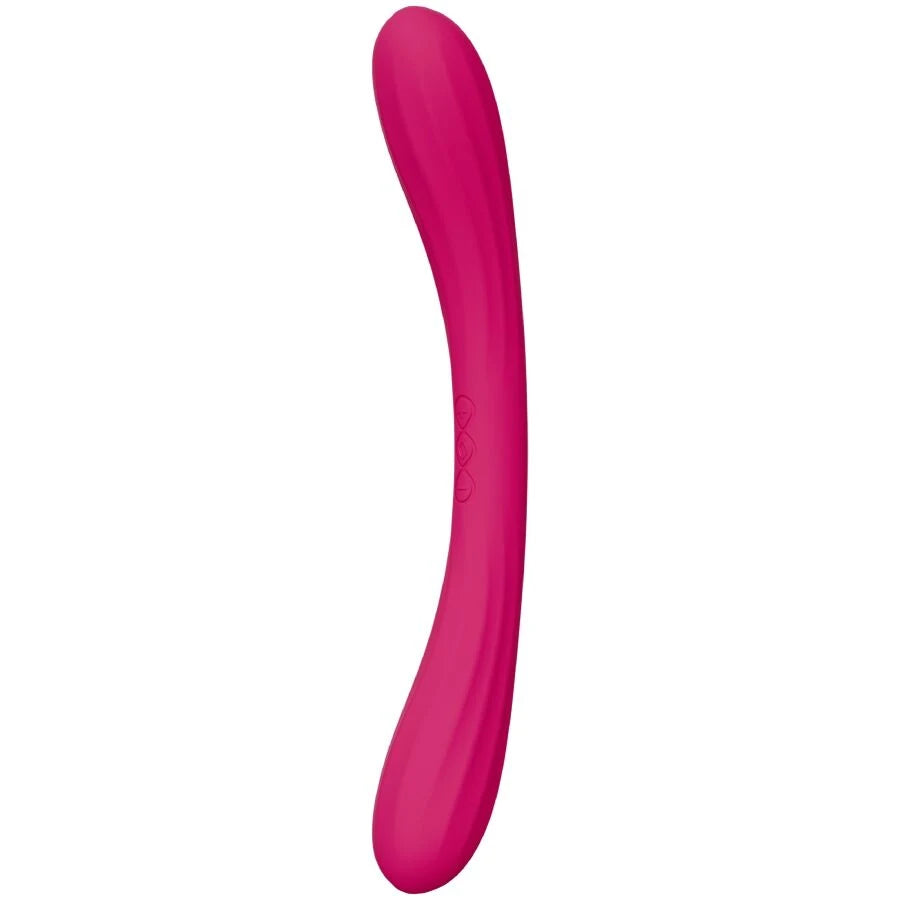 Vibrador Duplo LELO Boomerang (Cereja) — perfil da peça curva