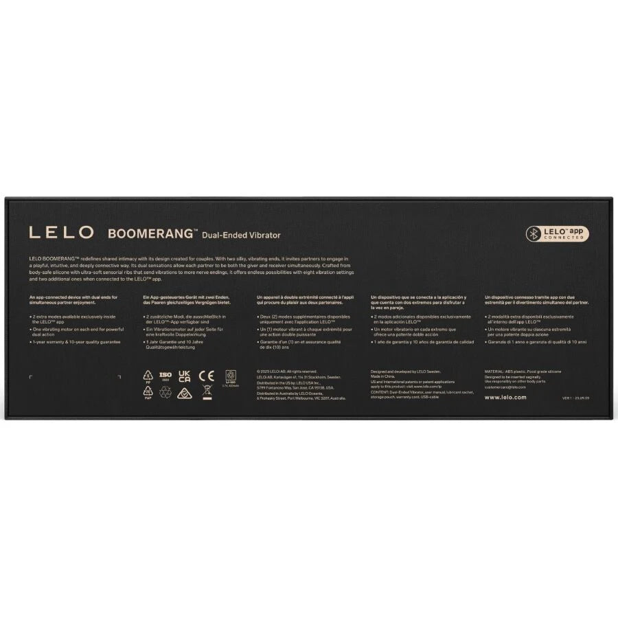 Vibromasseur LELO Boomerang — 2 moteurs indépendants