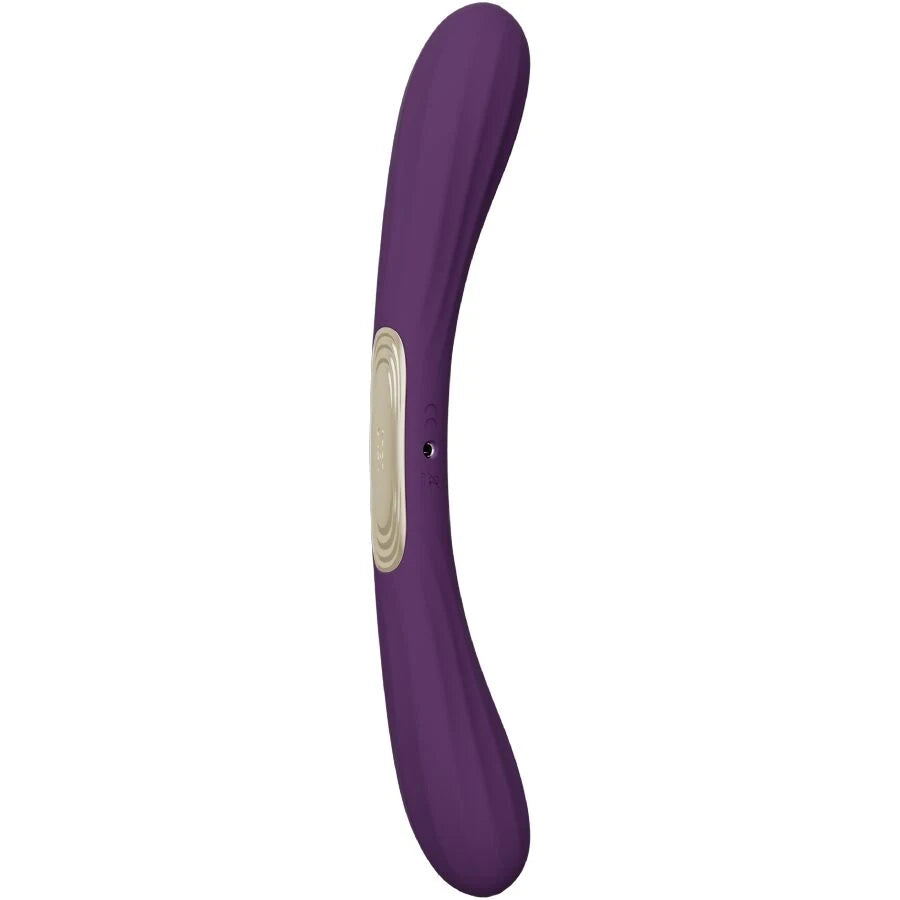 Vibrador Duplo LELO Boomerang (Roxo) — vibrador de dupla extremidade, vista frontal
