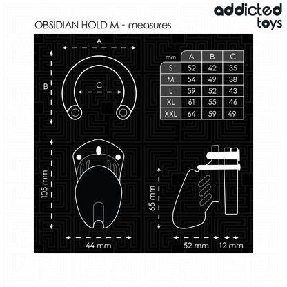 Locked Obsidian — Chastity Cage Size M — Addicted Toys