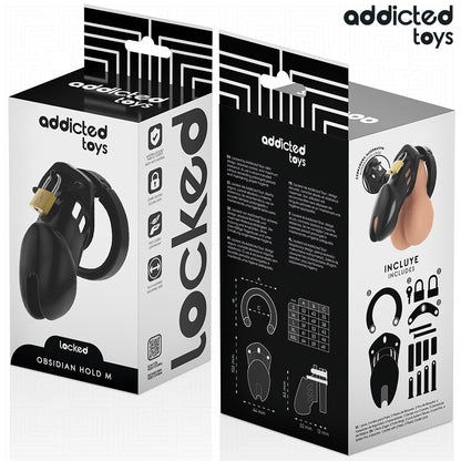 Locked Obsidian — Chastity Cage Size M — Addicted Toys