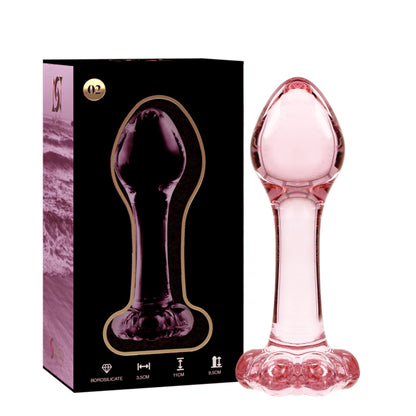 Modèle 2 — Plug anal en verre rose, 11 cm — Nebula Series by Ibiza