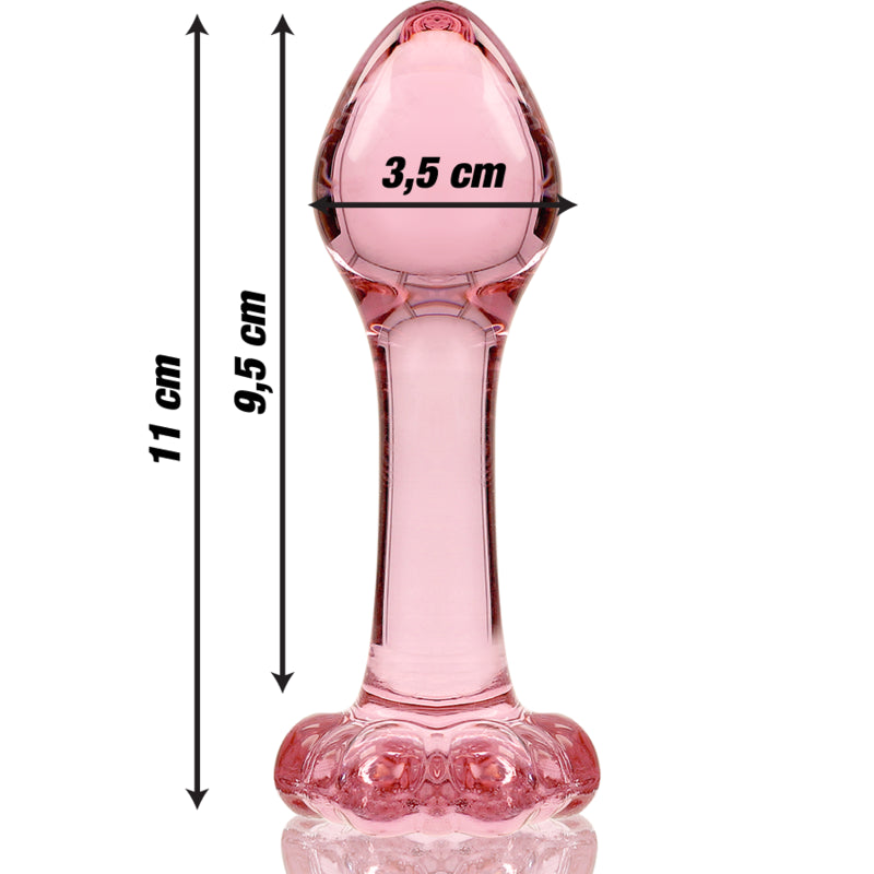 Modèle 2 — Plug anal en verre rose, 11 cm — Nebula Series by Ibiza