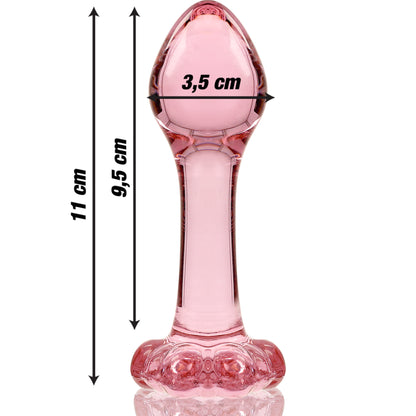 Modèle 2 — Plug anal en verre rose, 11 cm — Nebula Series by Ibiza