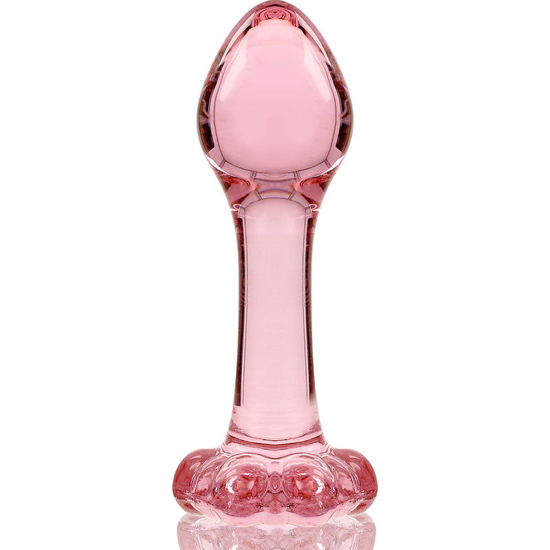 Modèle 2 — Plug anal en verre rose, 11 cm — Nebula Series by Ibiza