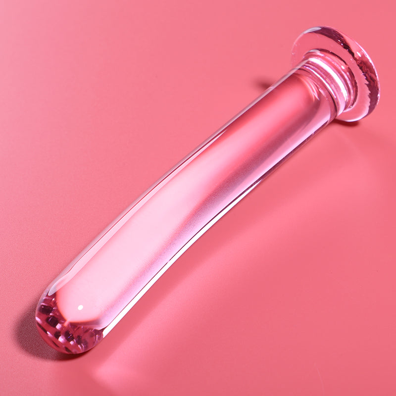 Nebula Series by Ibiza — Dildo de Vidro Transparente 15,5 cm — Rosa — vista adicional 4