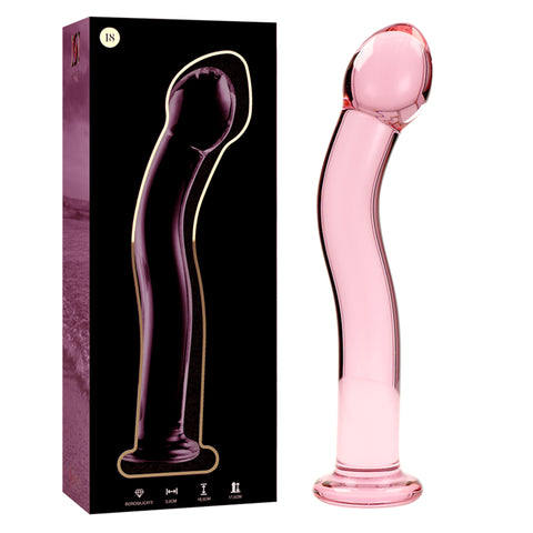 Nebula Series by Ibiza — Dildo de Vidro Transparente 18,5 cm — Rosa — vista adicional 3