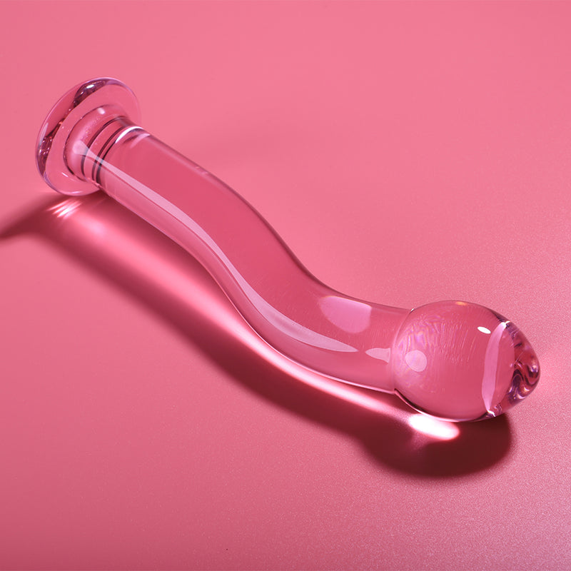 Nebula Series by Ibiza — Dildo de Vidro Transparente 18,5 cm — Rosa — vista adicional 4